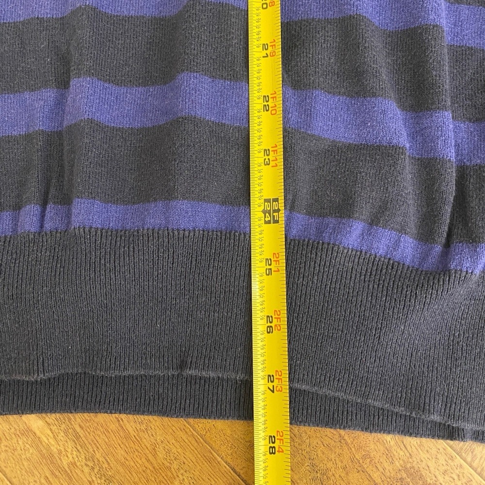 Brooks Brothers Sweater Mens XL Blue Striped V Neck Cotton Cashmere Pullover - Picture 7 of 7